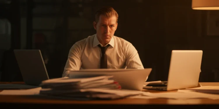 Professional multitasking showing concentration challenges in modern workplace