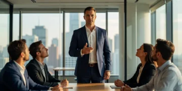 Executive presence in a business meeting