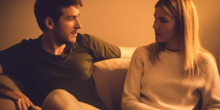 Couple having intimate conversation about love languages