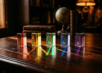 Five glass prisms refracting light — Big Five personality test