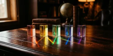 Five glass prisms refracting light — Big Five personality test