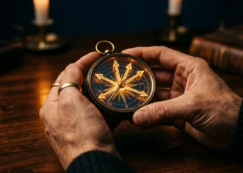 Compass with glowing arrows — emotional intelligence test