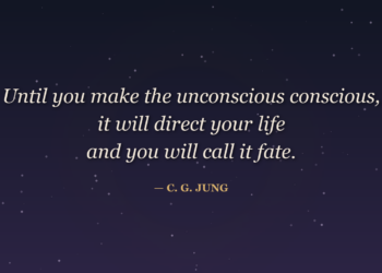 Dark gradient background with the Carl Jung quote: Until you make the unconscious conscious, it will direct your life and you will call it fate