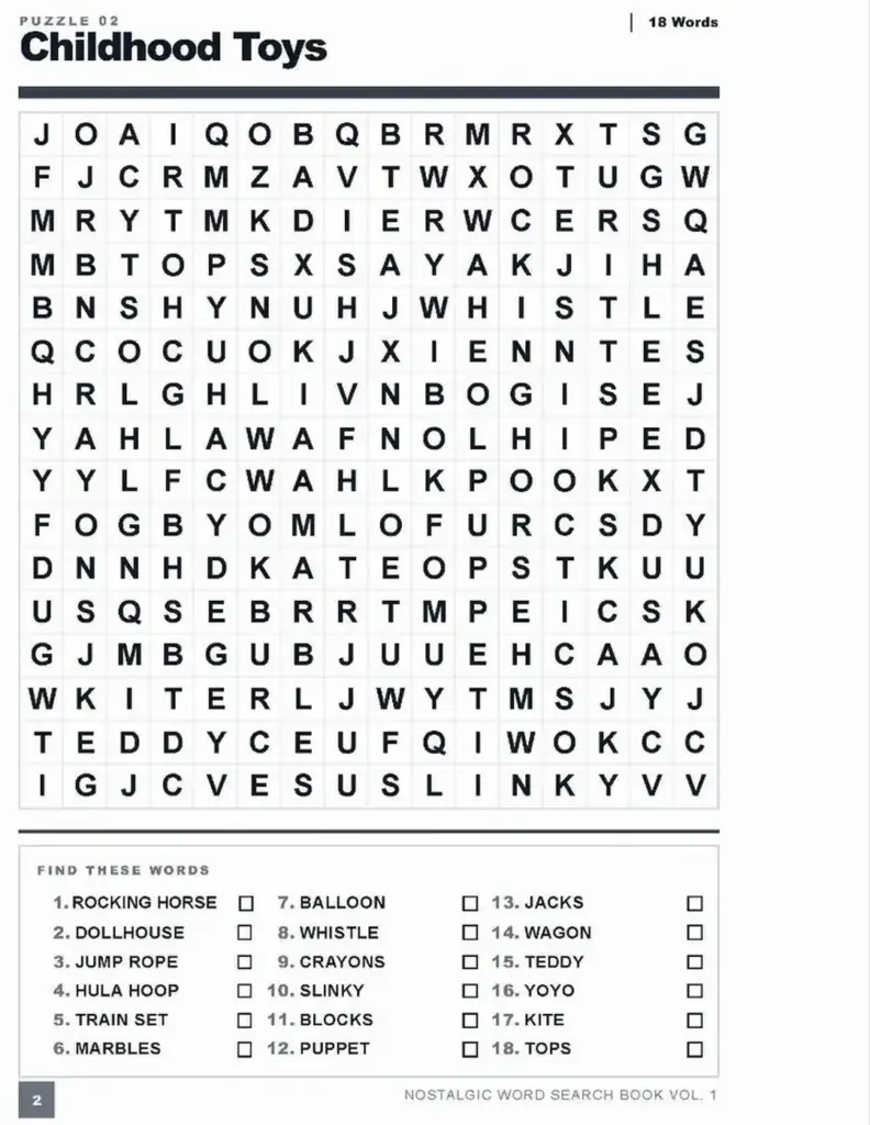 Nostalgic Word Search Vol. 1