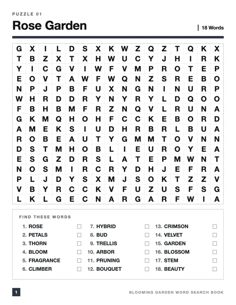 Blooming Garden Word Search