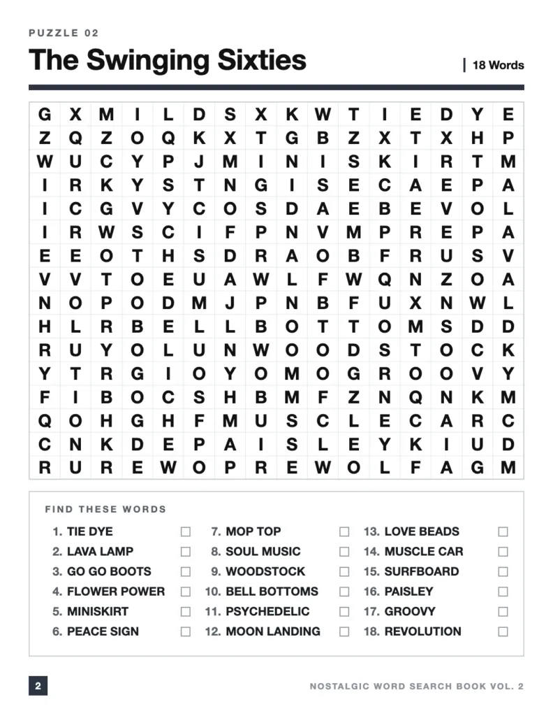 Nostalgic Word Search Vol. 2