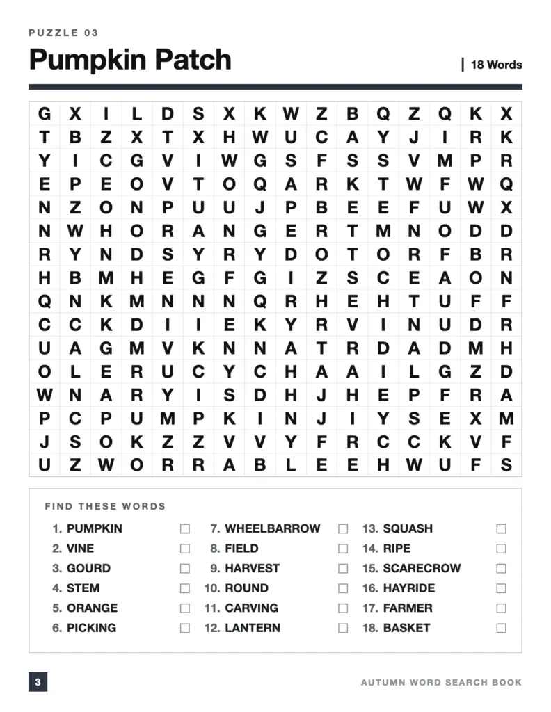 Autumn Word Search